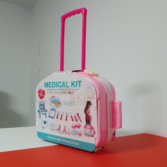 Kids' Medical Kit with Rolling Suitcase – Pretend Doctor Playset