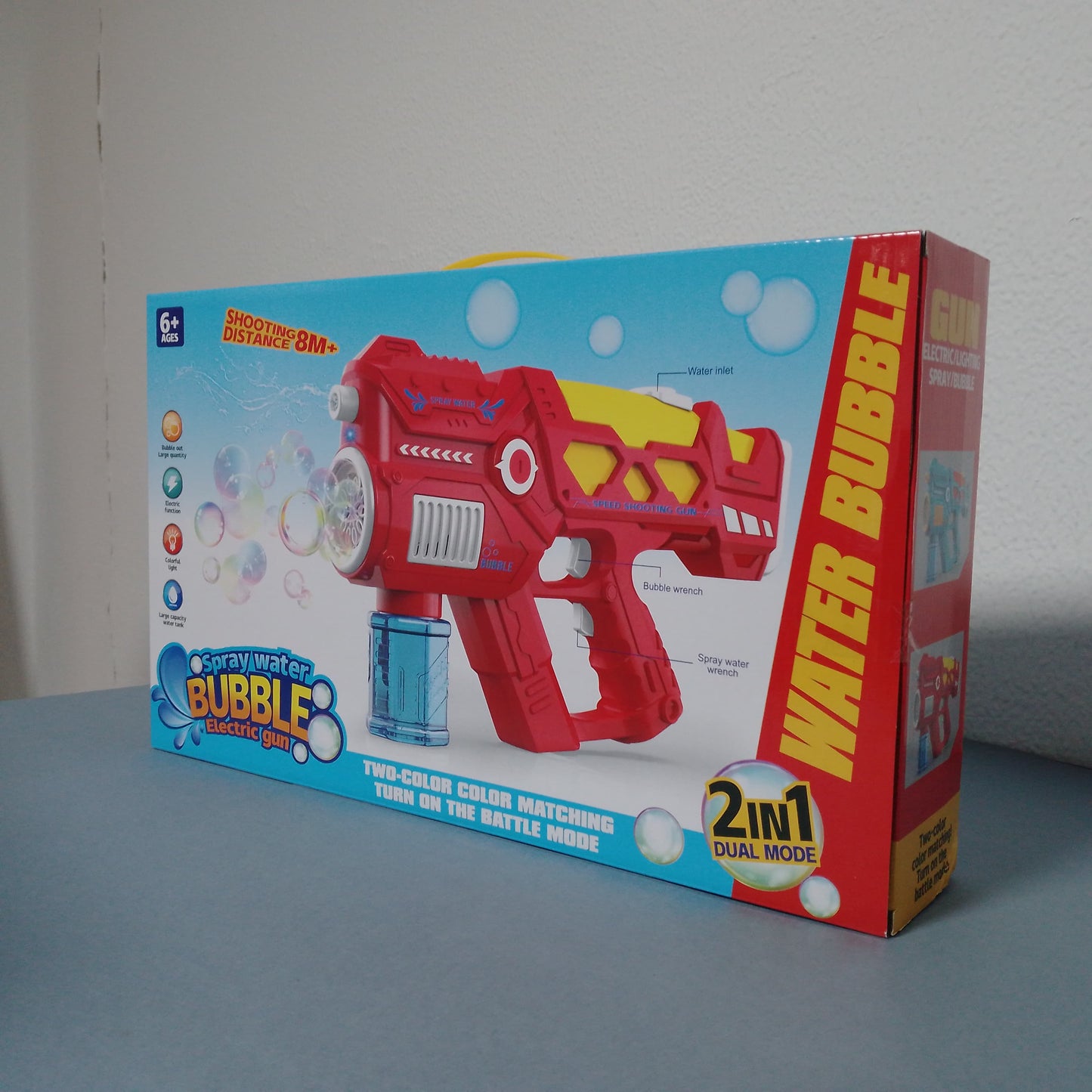 2-in-1 Spray Water Bubble Electric Gun