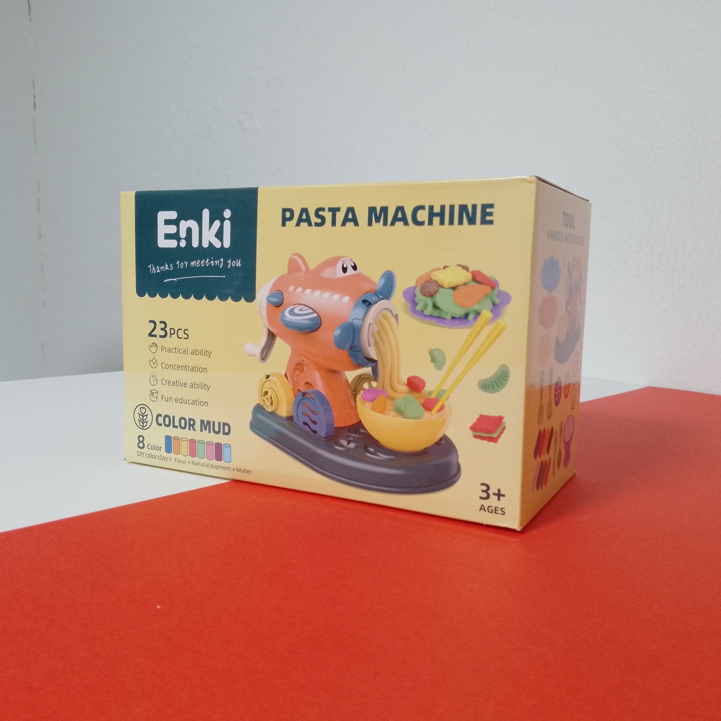 Enki Pasta Machine Playset - 23 Pieces with Color Mud