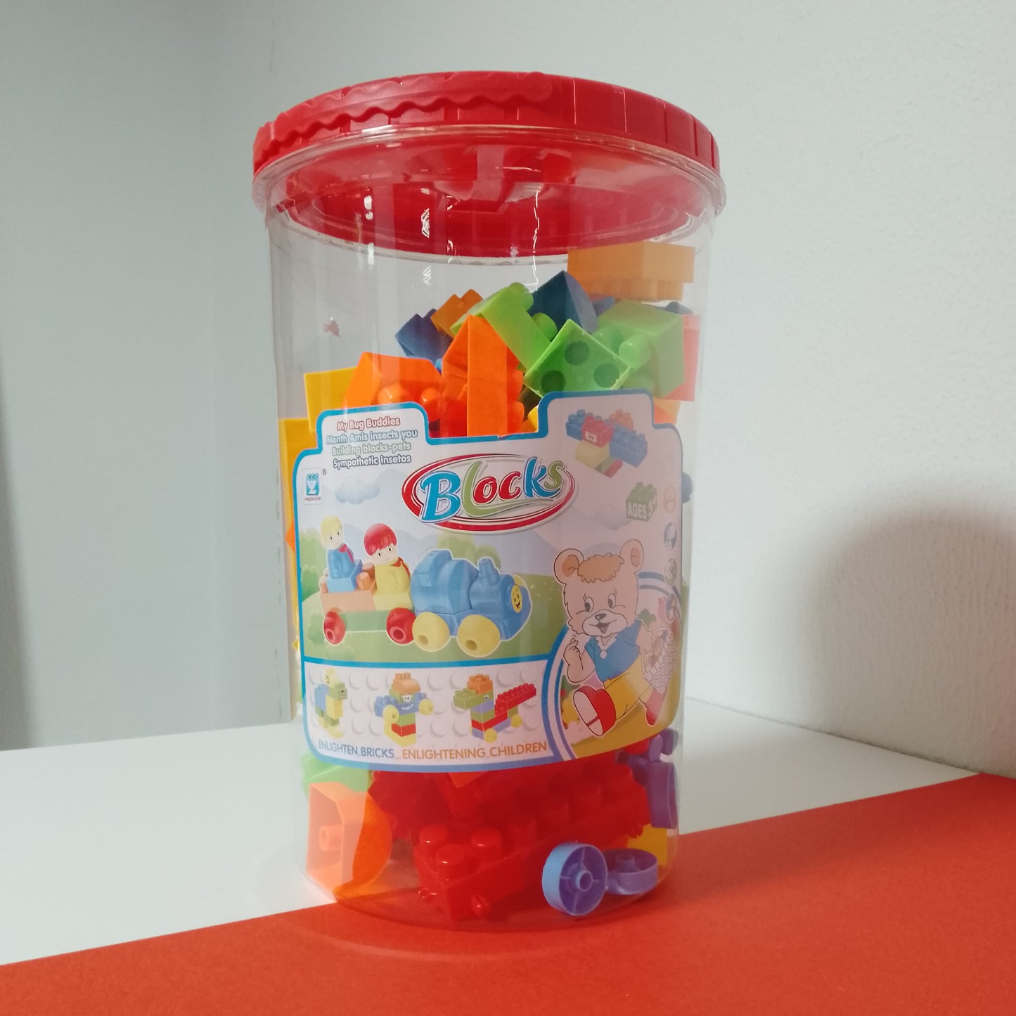 Bucket of Colorful Building Blocks for Creative Kids