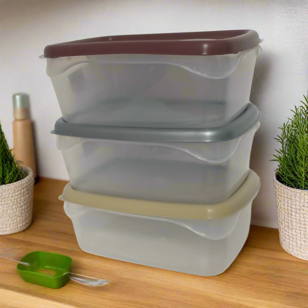 Premium Stackable Food Storage Containers - Set of 3 | Airtight & Leak-Proof