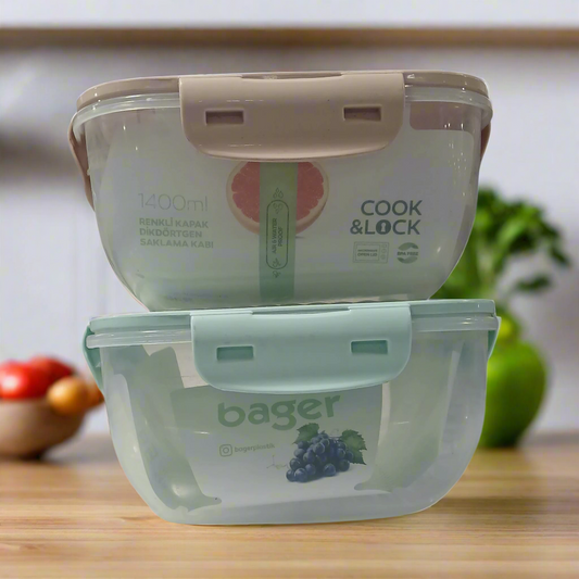 Set of 2 Lock & Seal Airtight Food Storage Containers | BPA-Free & Leak-Proof