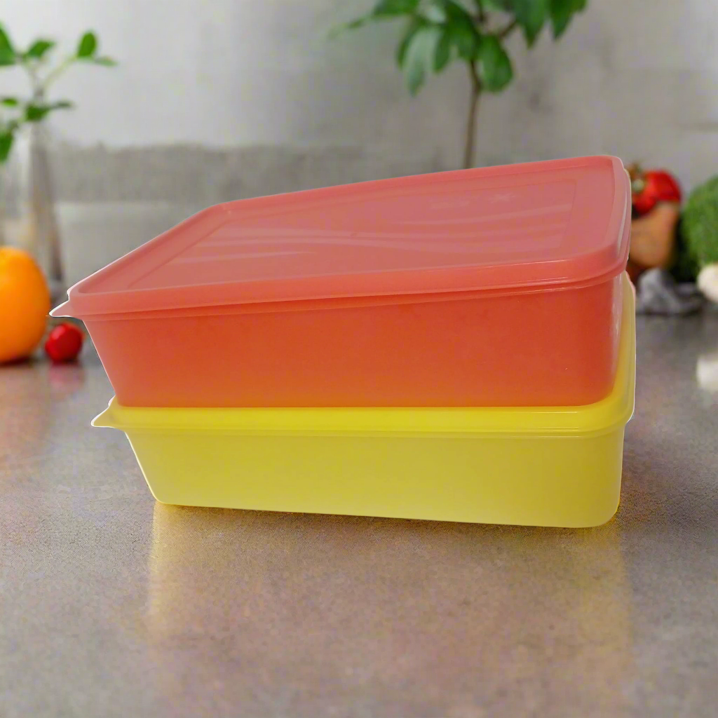 Set of 2 Rectangular Airtight Food Storage Containers | BPA-Free & Leak-Proof