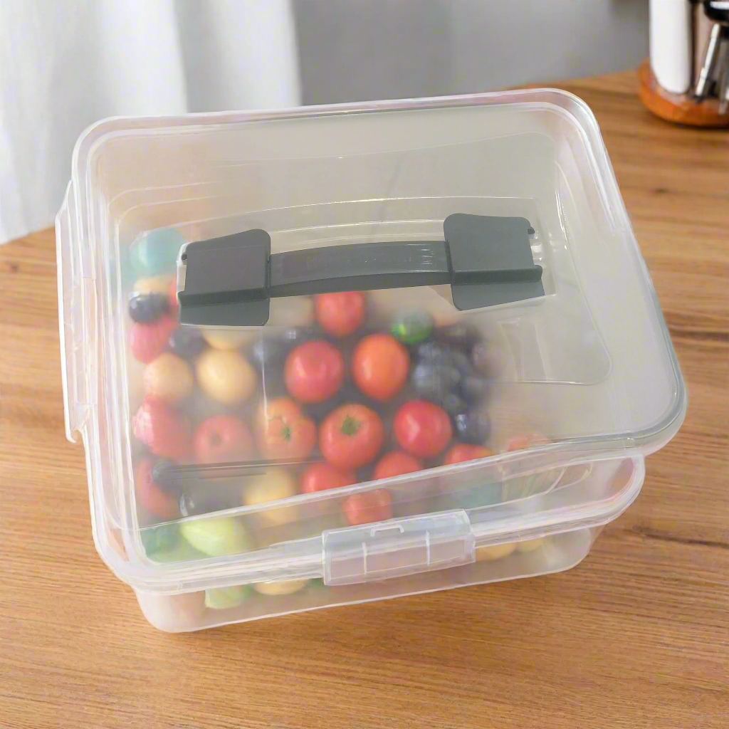 Large Transparent Storage Box with Handle | Airtight & Durable