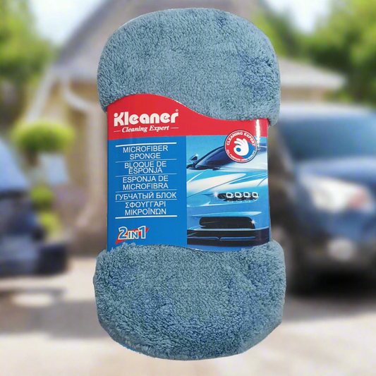 2-in-1 Microfiber Car Wash Sponge – Ultra-Soft & Scratch-Free Cleaning