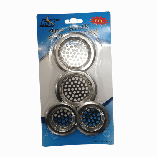 4-Piece Stainless Steel Sink Strainer Set – Prevents Clogs & Drains Efficiently