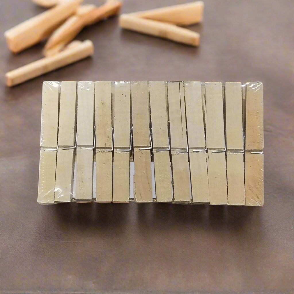 Natural Wooden Clothespins – Strong & Durable for Laundry & Craft Use