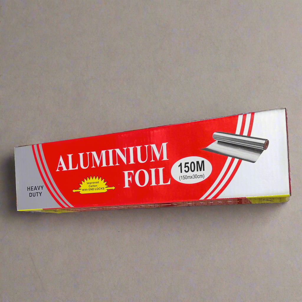 Heavy Duty Aluminum Foil – 150m Roll for Cooking & Storage