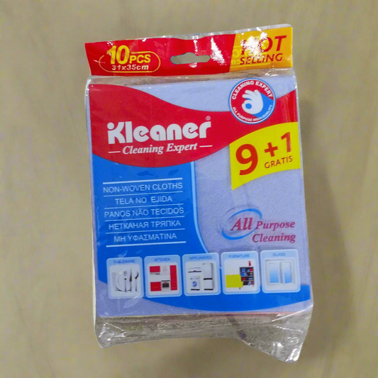 Kleaner Non-Woven Cleaning Cloths – 10-Pack for All-Purpose Cleaning