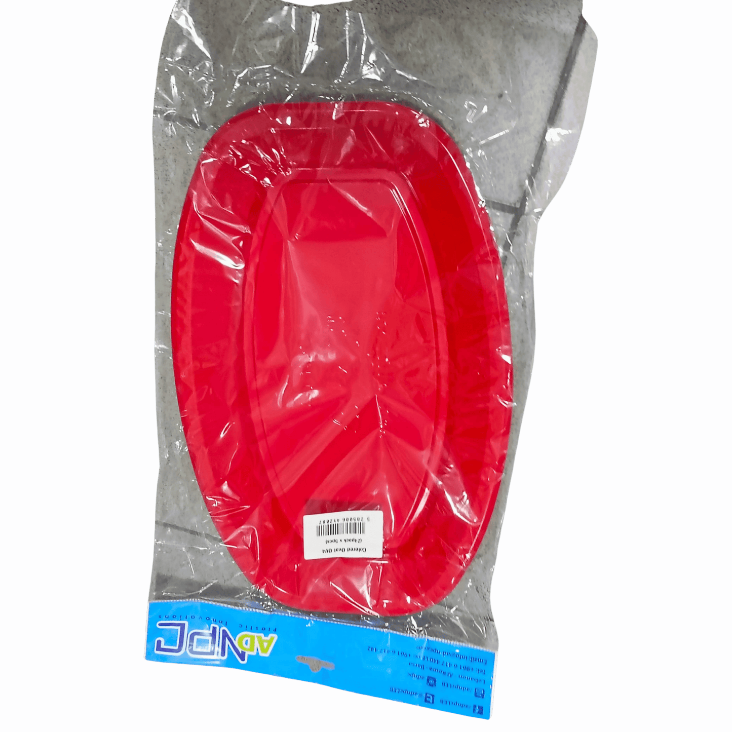 5 Plastic Serving Plate – Oval Shaped, Red, for Parties & Events