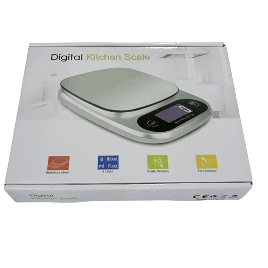 Digital Kitchen Scale – Stainless Steel, 4 Units with Tare Function