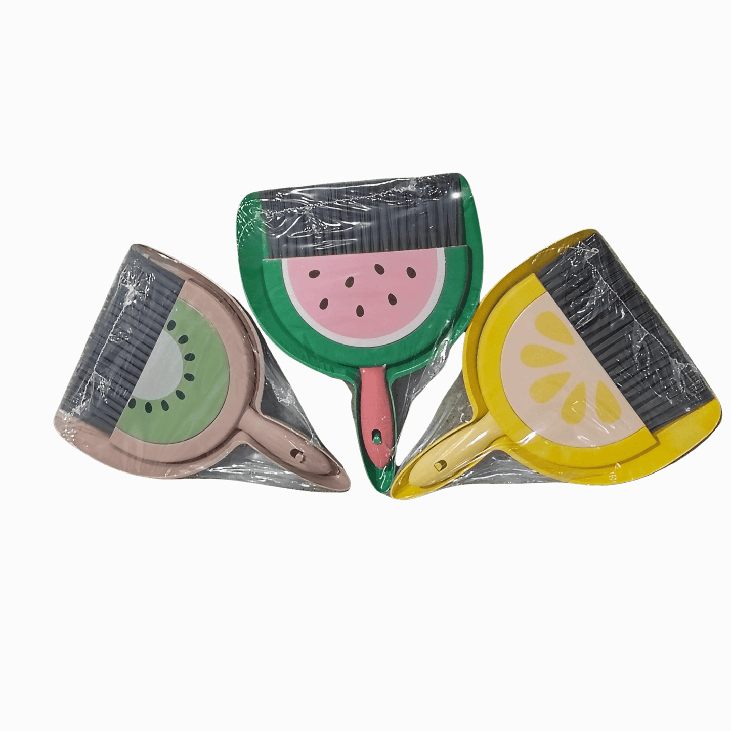 Fruit-Themed Dustpan & Brush Set (Kiwi, Watermelon, Lemon)