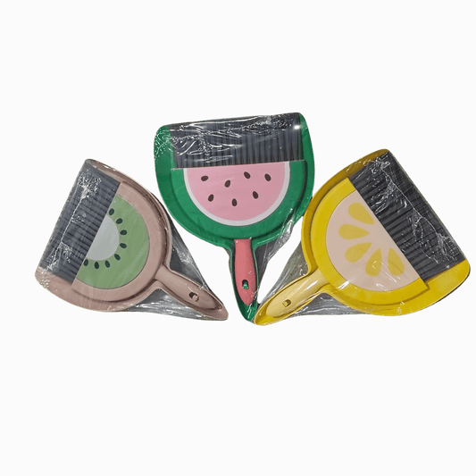 Fruit-Themed Dustpan & Brush Set (Kiwi, Watermelon, Lemon)