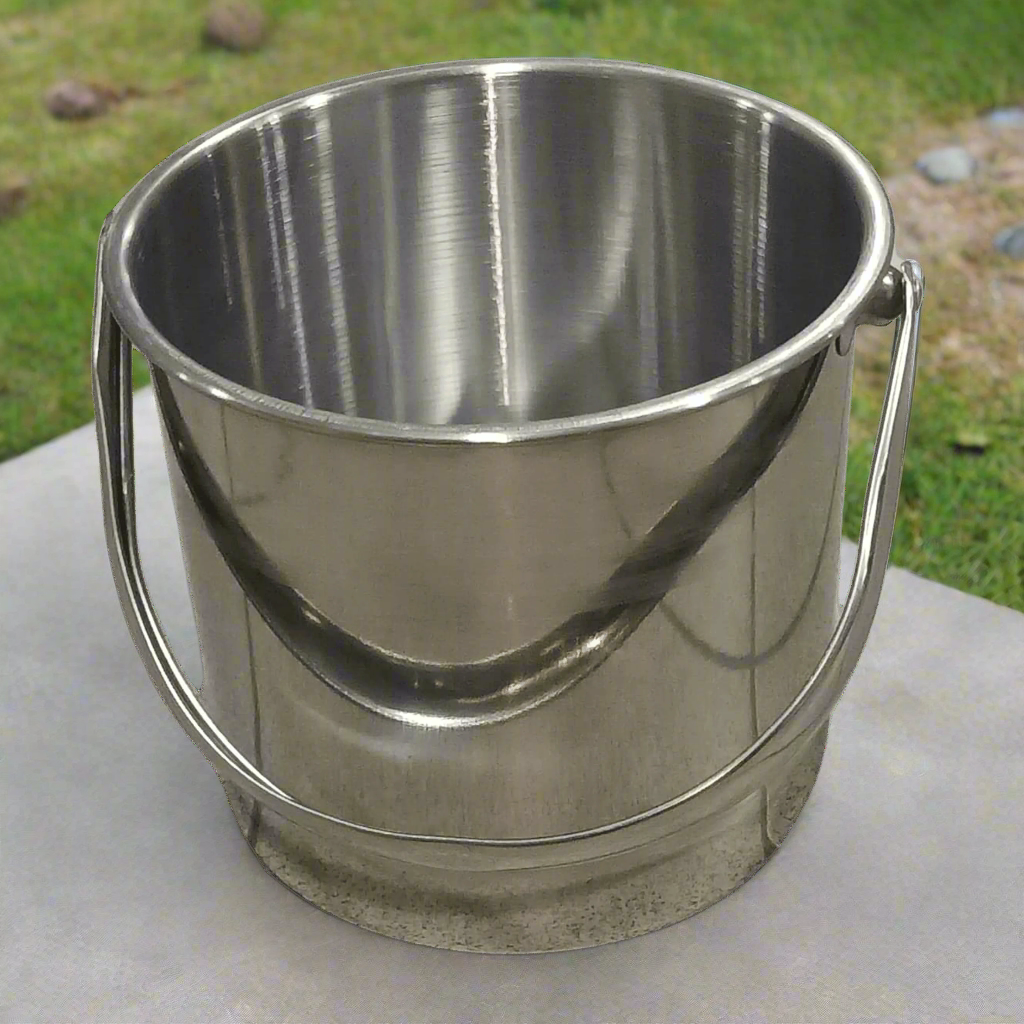 Stainless Steel Bucket with Handle – Durable and Practical for Home and Garden