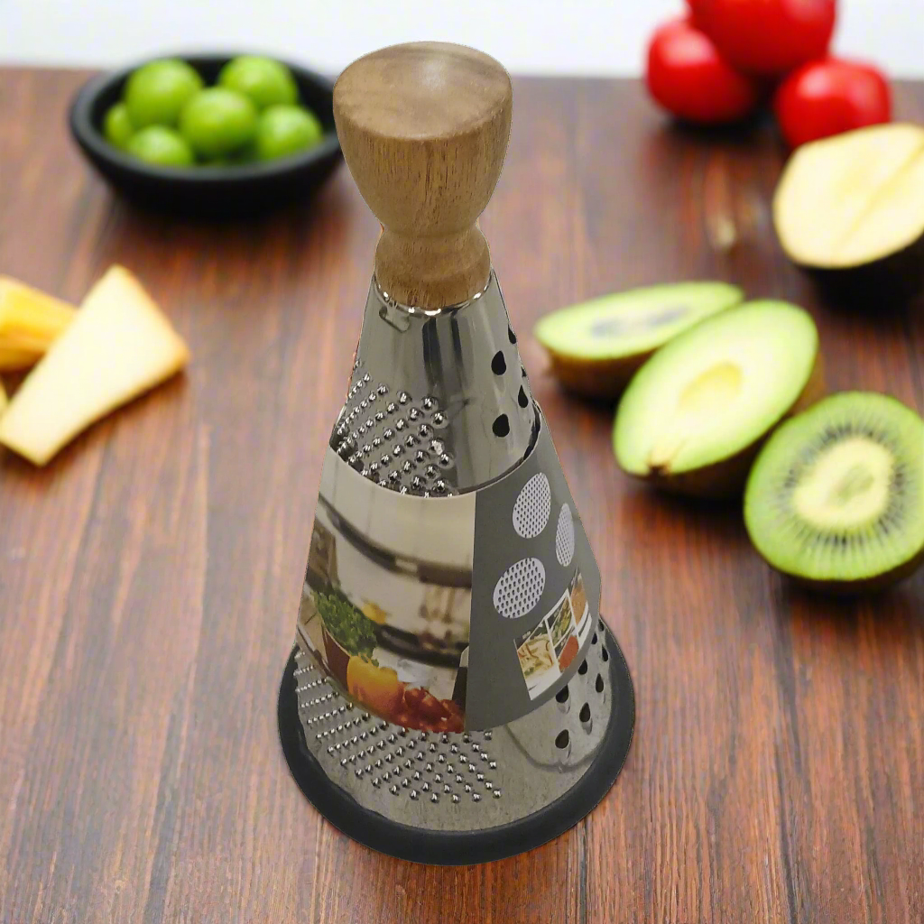 Stainless Steel Grater with Wooden Handle – Durable and Elegant for Your Kitchen