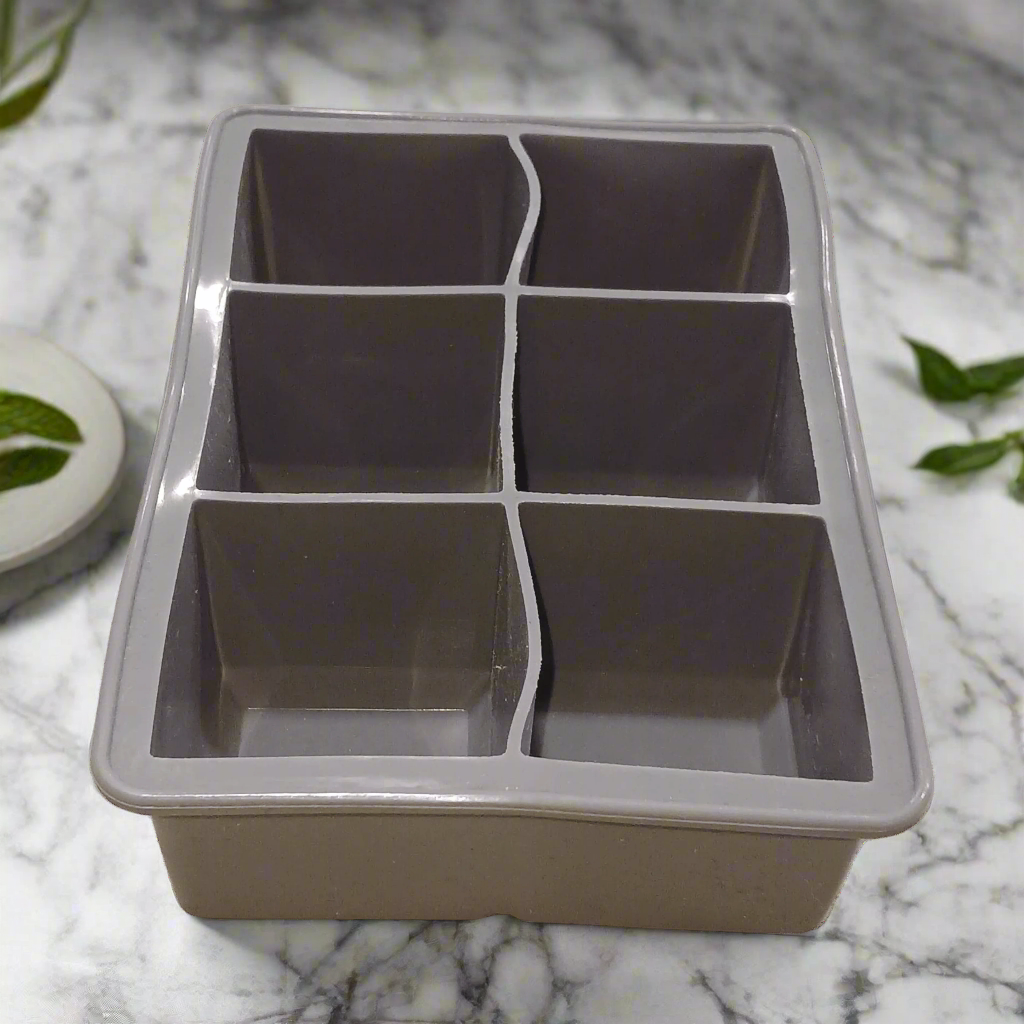 Square Ice Cube Tray – 6 Compartments | Easy Ice Storage