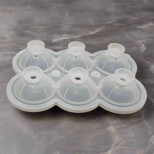 Plastic Ice Cube Tray | 6-Cavity | Easy Release Silicone Base