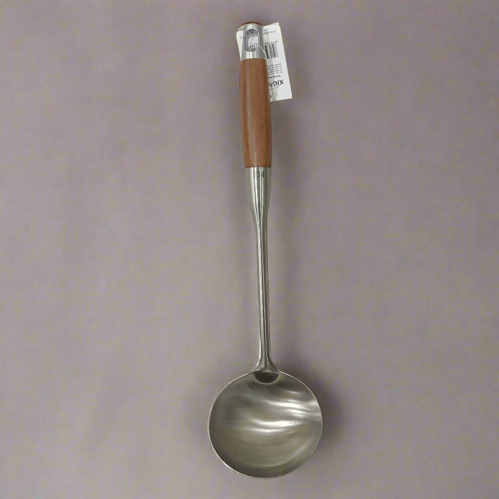 Stainless Steel Ladle with Wooden Handle – Perfect for Serving Soups and Stews