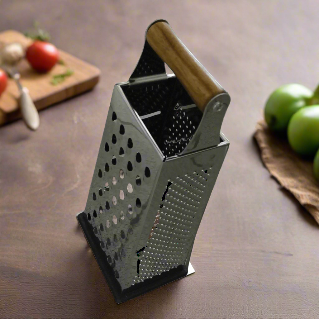 Stainless Steel Grater with Wooden Handle – Durable, Ergonomic & Multi-Purpose