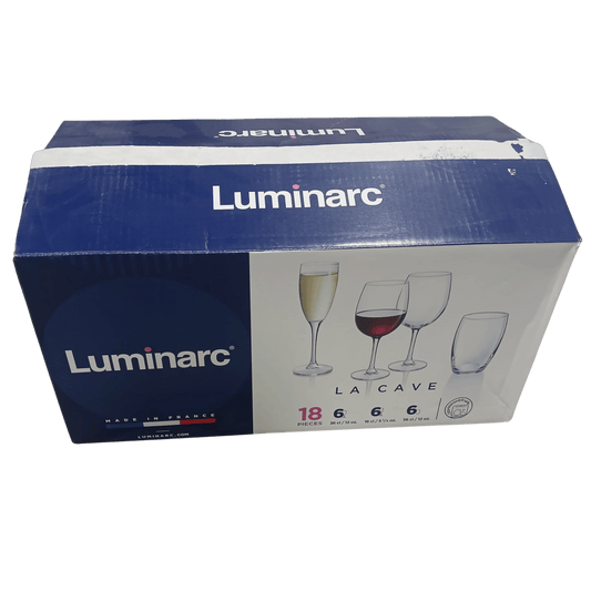 Luminarc La Cave 18-Piece Glass Set – Perfect for Wine & Champagne