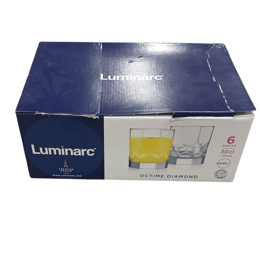 Luminarc Octime Diamond 6-Piece Glass Set – Elegant & Durable Drinkware