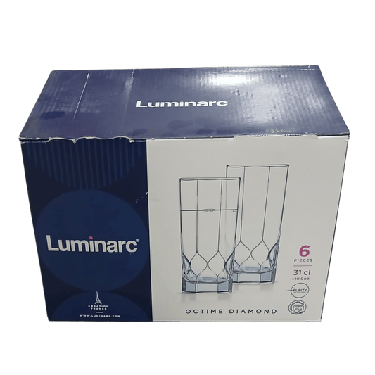 Luminarc Octime Diamond 6-Piece Glass Set – 31cl Elegant Glassware