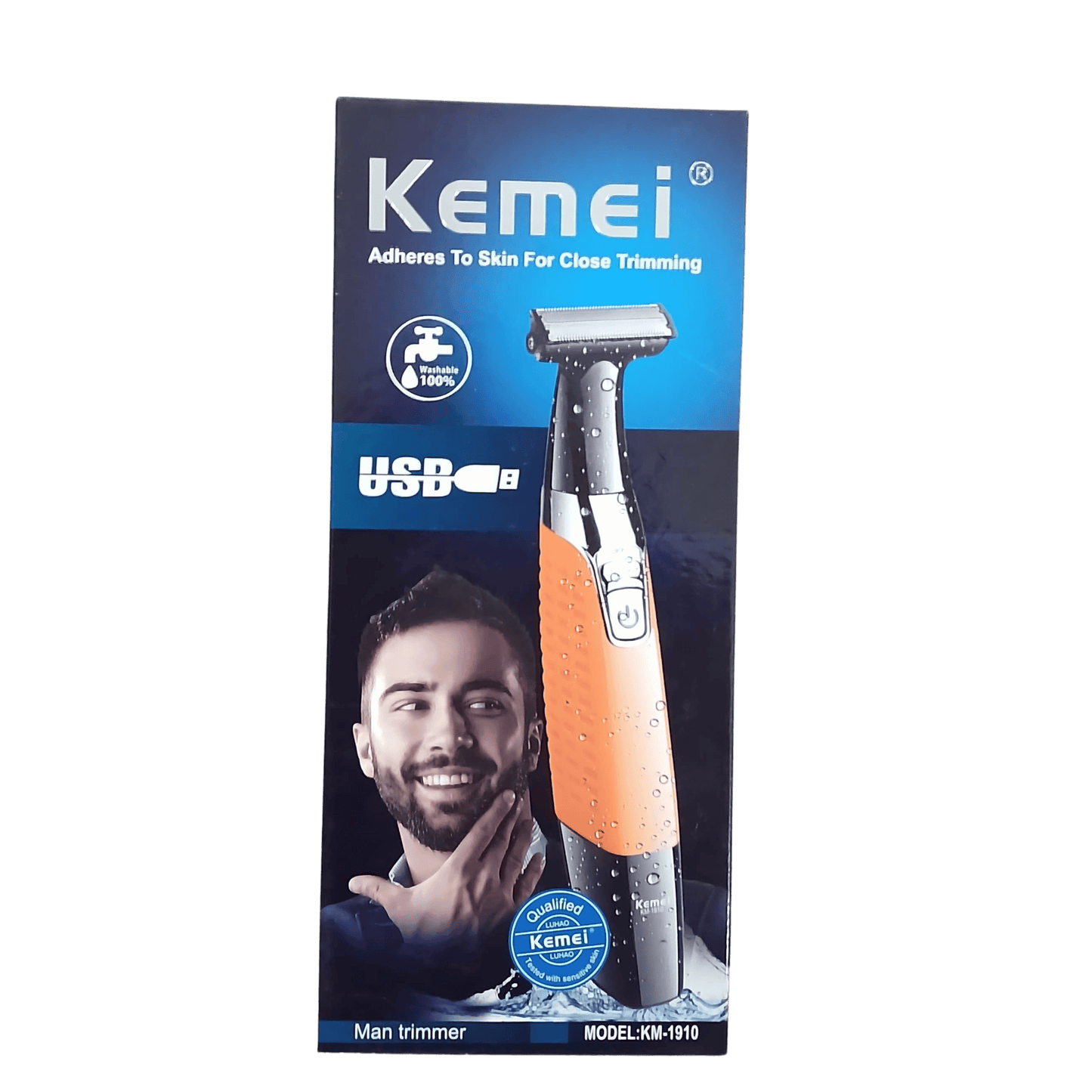 Kemei Man Trimmer – USB Rechargeable, Waterproof, Close Trimming