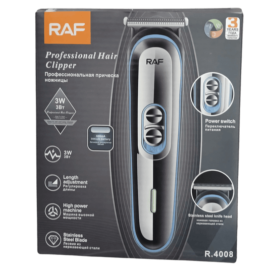 RAF Professional Hair Clipper – High-Power, Stainless Steel Blade for Precision Cuts