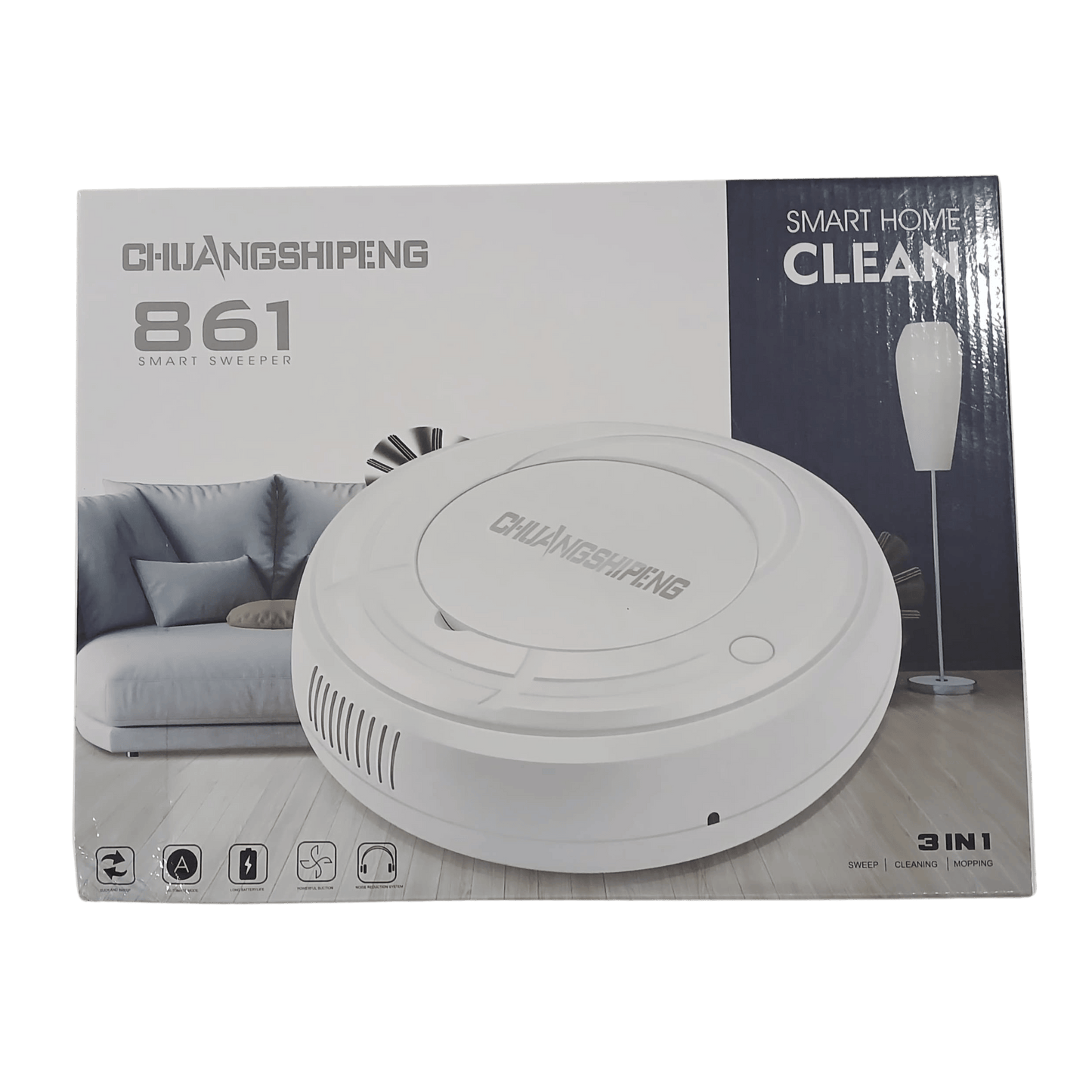 CHUANGSHIPENG 861 Smart Sweeper – 3-in-1 Sweeping, Mopping, and Cleaning