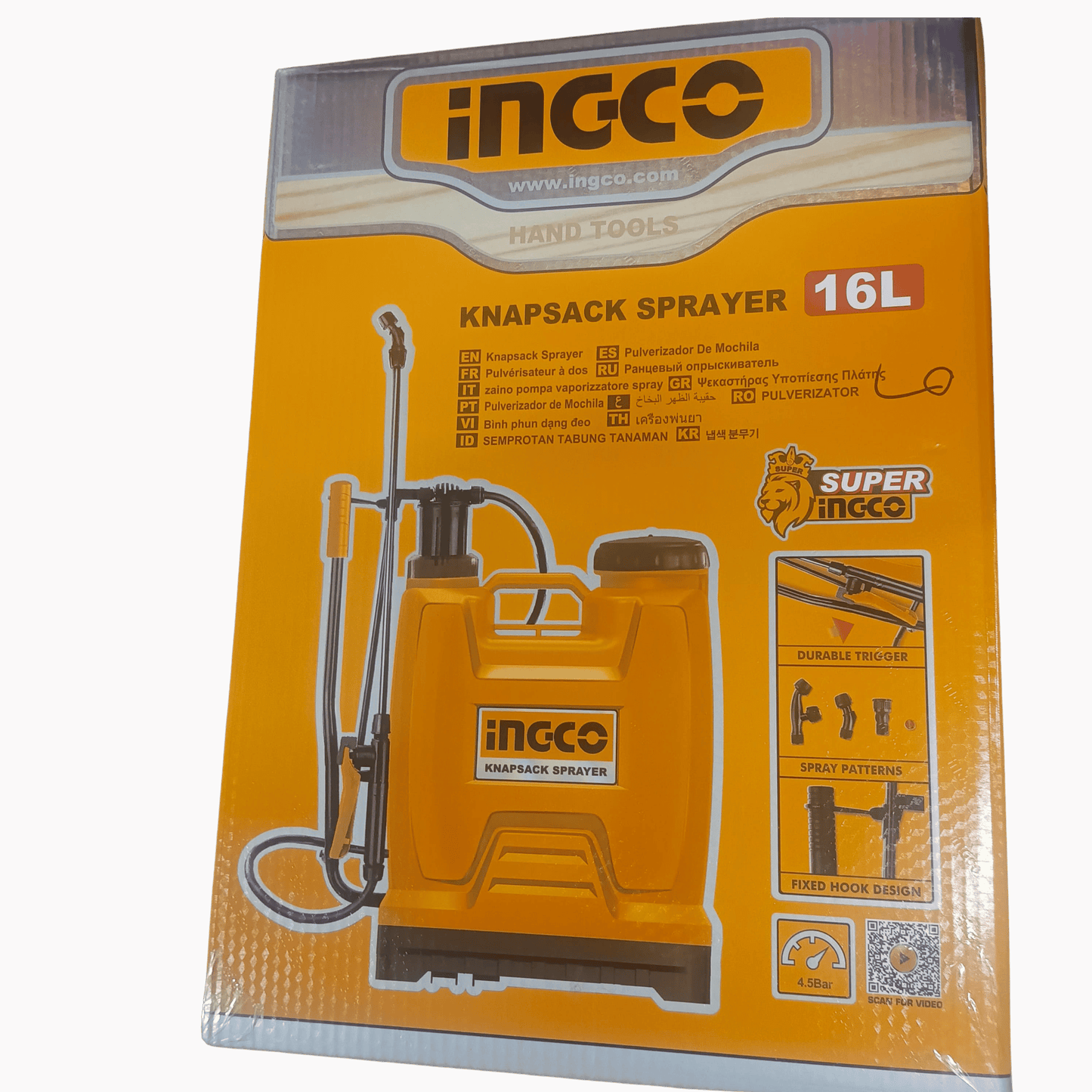 INGCO 16L Knapsack Sprayer – Heavy Duty, Comfortable, and Efficient Spraying