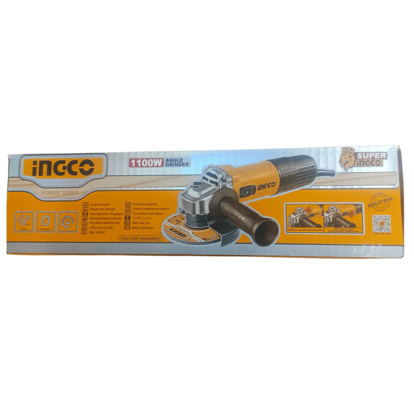 INGCO 1100W Angle Grinder – Powerful and Durable for Precision Cutting & Grinding