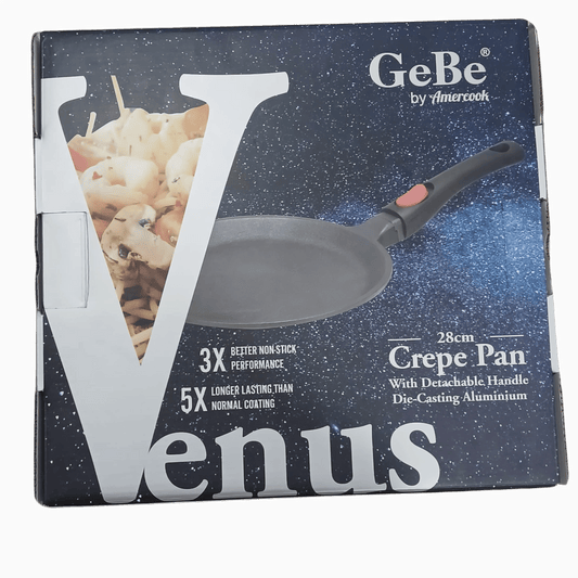 GeBe Venus 28cm Crepe Pan with Detachable Handle