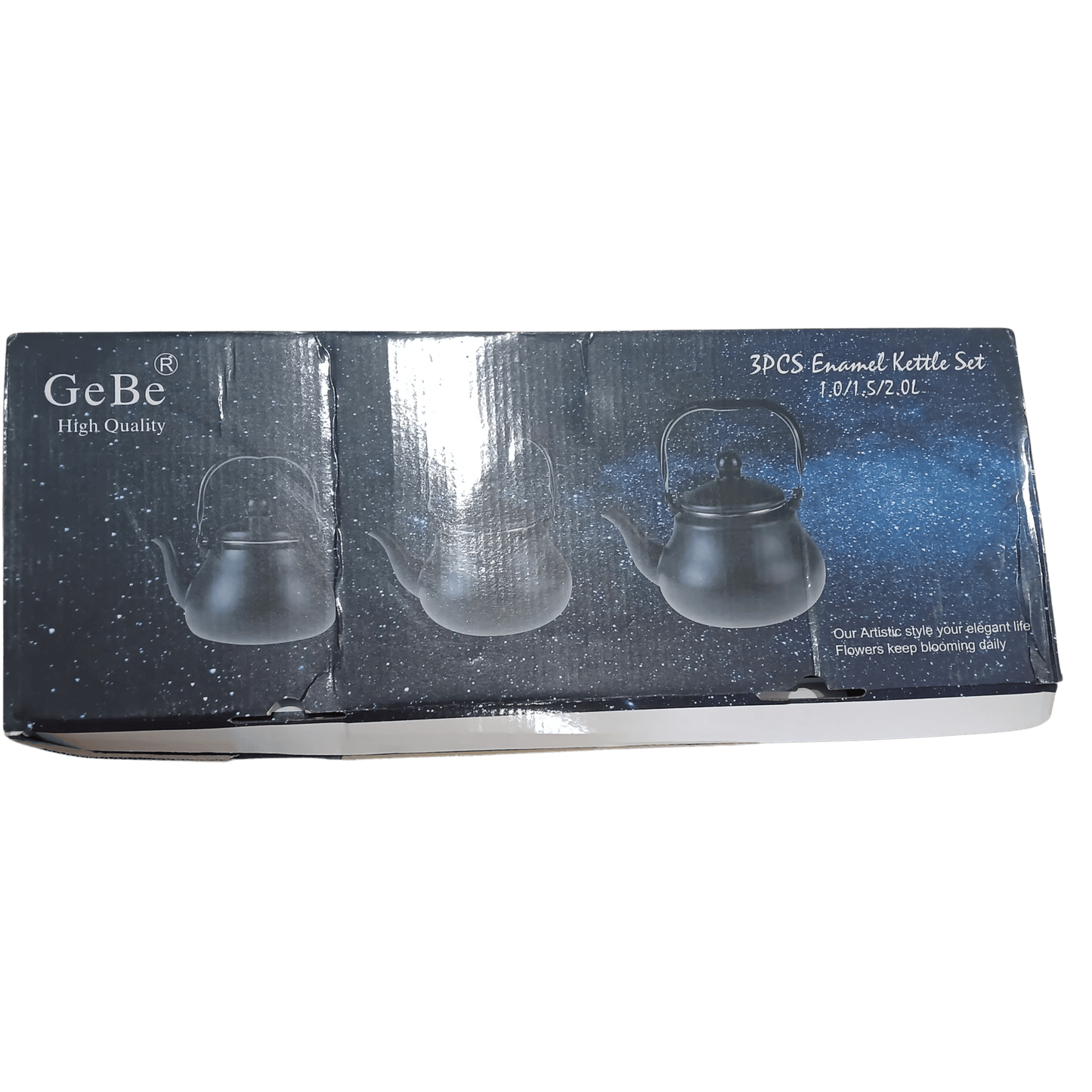 GeBe Enamel Kettle Set (3-Piece, 1.0L / 1.5L / 2.0L)