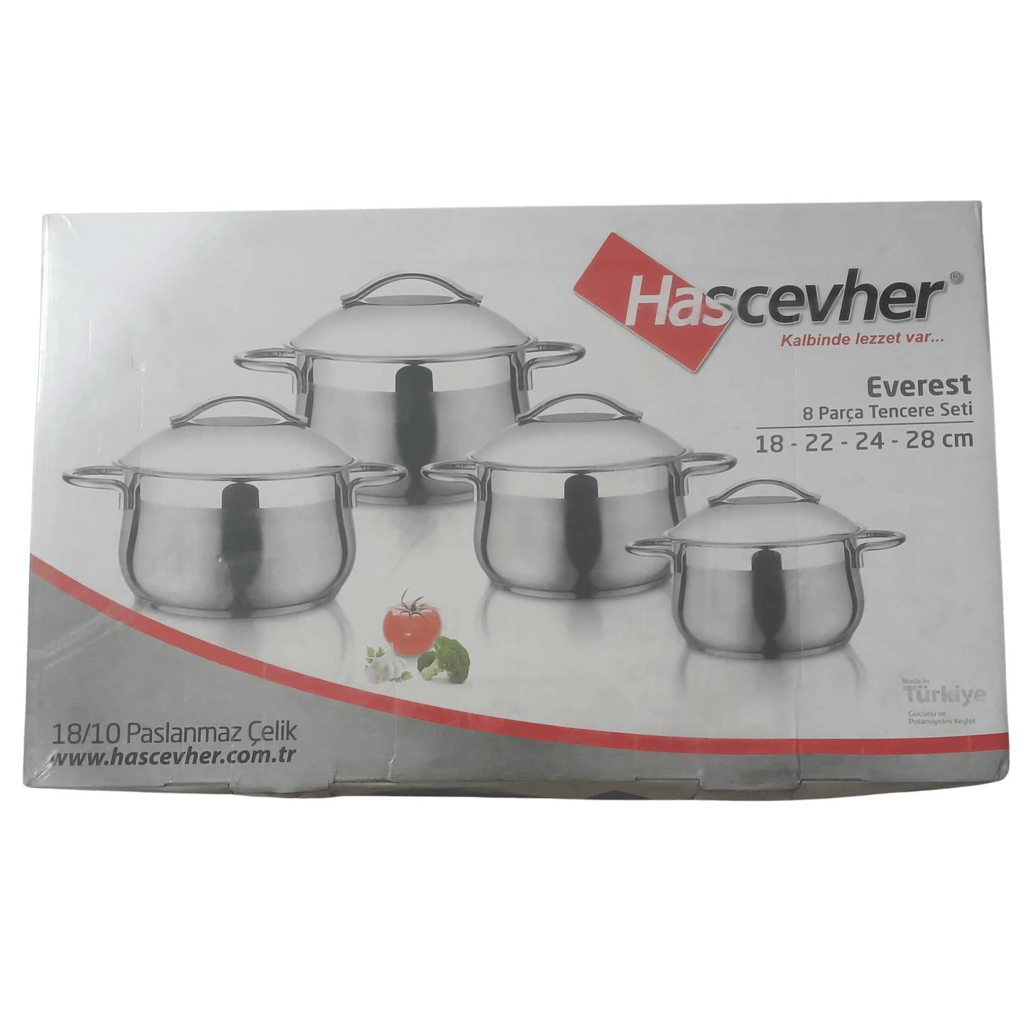 Hascever Everest 8-Piece Stainless Steel Pot Set