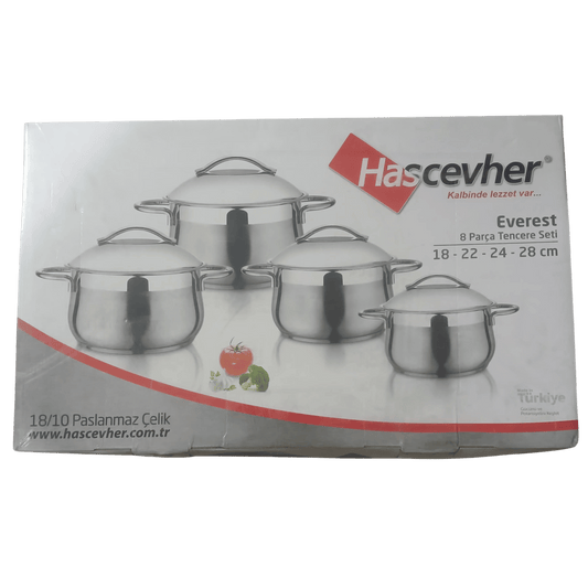 Hascever Everest 8-Piece Stainless Steel Pot Set